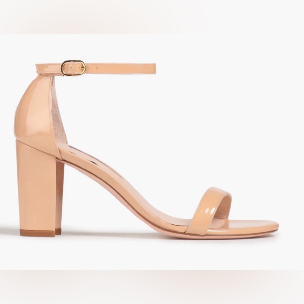 NWOT NearlyNude Heeled Sandal - Patent Leather - Neutral 10.5 Block Heel